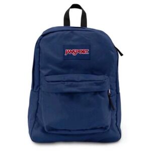 JanSport SuperBreak Backpack Unisex Navy Blue Excellent Condition 25L Durable